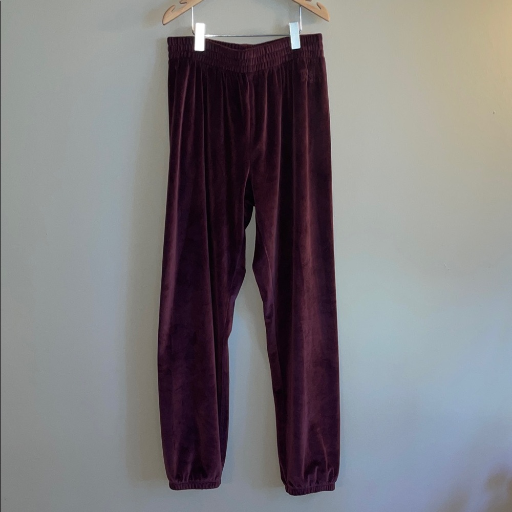 PINK Velour Joggers/Lounge Pants - Deep Purple
